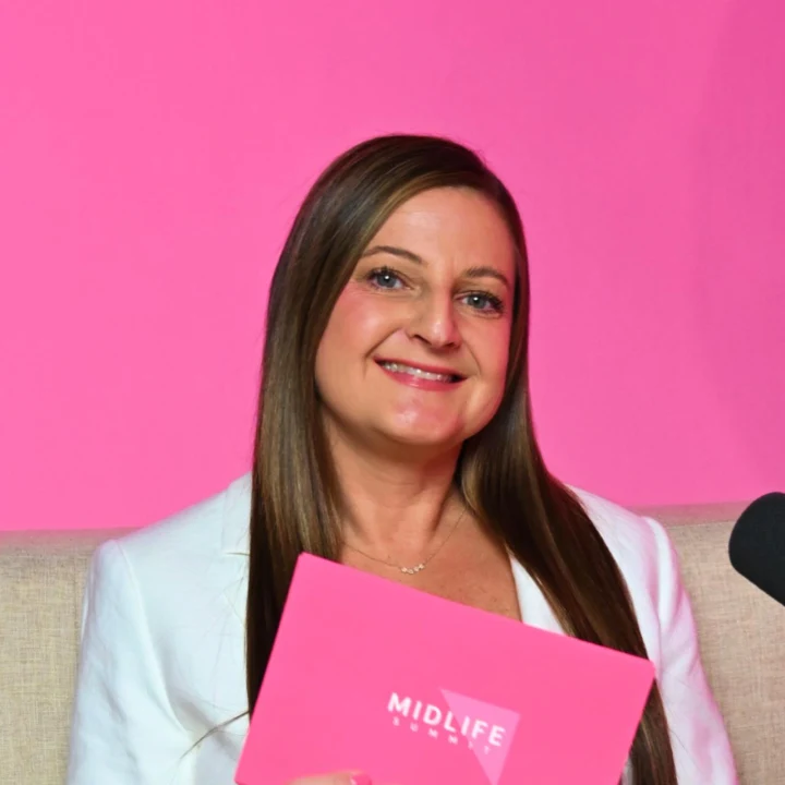 Erika Schlick introducing the Women's Midlife Health Summit